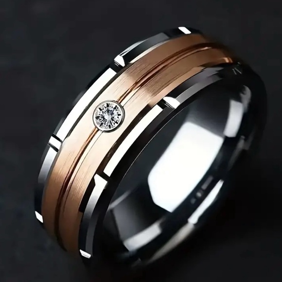 Men’s Trendy Rose Plated Band - Picture 6 of 6